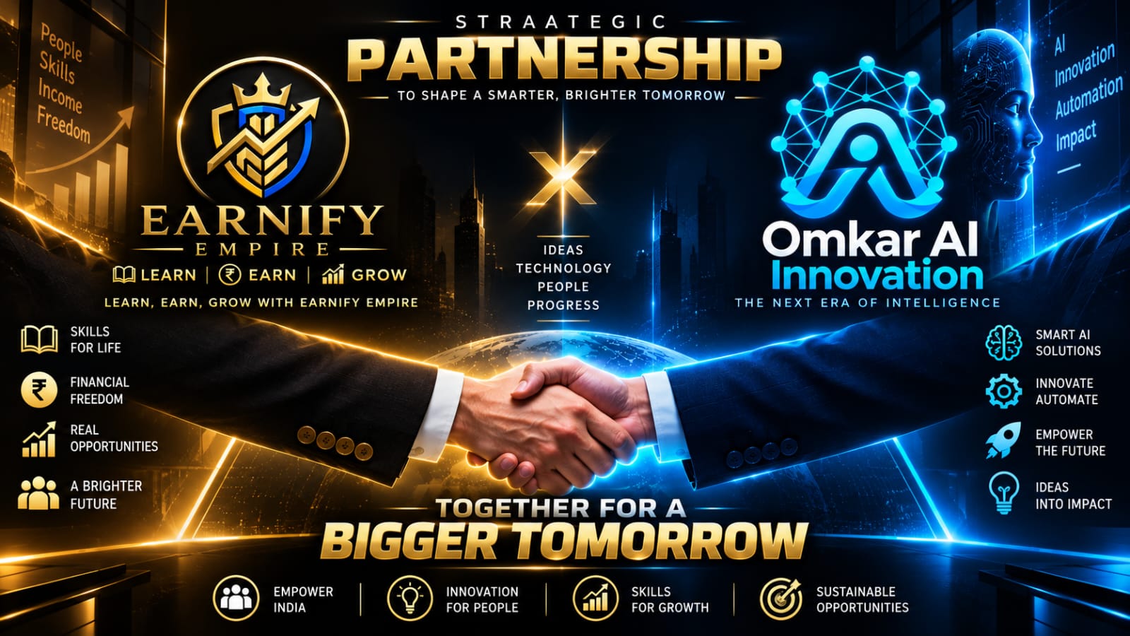 Earnify Empire and Omkar AI Innovation partnership